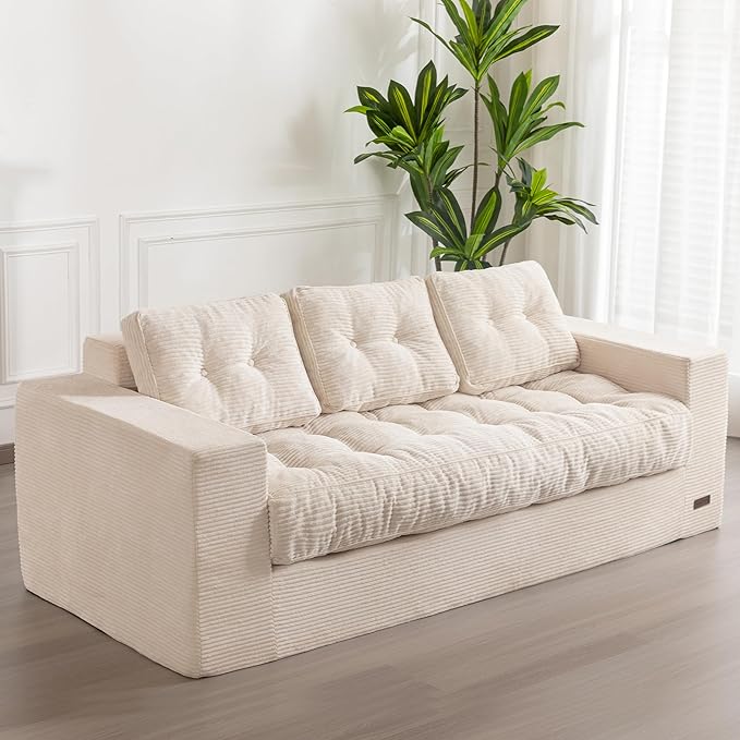 MAXYOYO 3 Seater Couch for Living Room, Boneless Couch by MAXYOYO