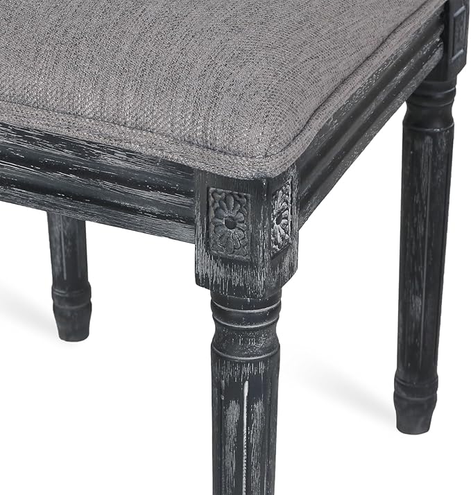 Merax Upholstered Solid Wood Dining Chairs Set of 2, French Country Style - Image 6
