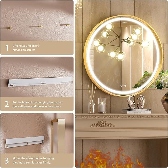 Hasipu 32 Round LED Mirror for Bathroom - Image 6
