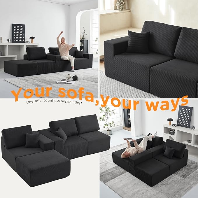INGEROOM 108" Cloud Sectional Couch, Modular Sectional Sofa - Image 8