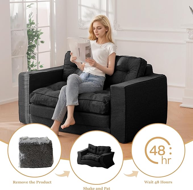 YOSHOOT Loveseat Sleeper Sofa, 3-in-1 Pull Out Floor Couch - Image 6