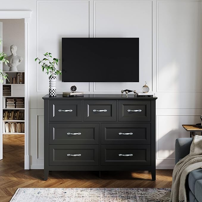 LINSY HOME Black Dresser for Bedroom, Long Dresser - Image 4