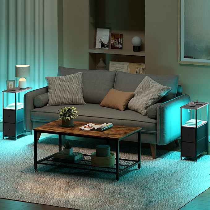 TUTOTAK Small Narrow LED End Table - Image 8