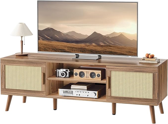 SUPERJARE Boho TV Stand for 65 Inch TV, Entertainment Center by SUPERJARE