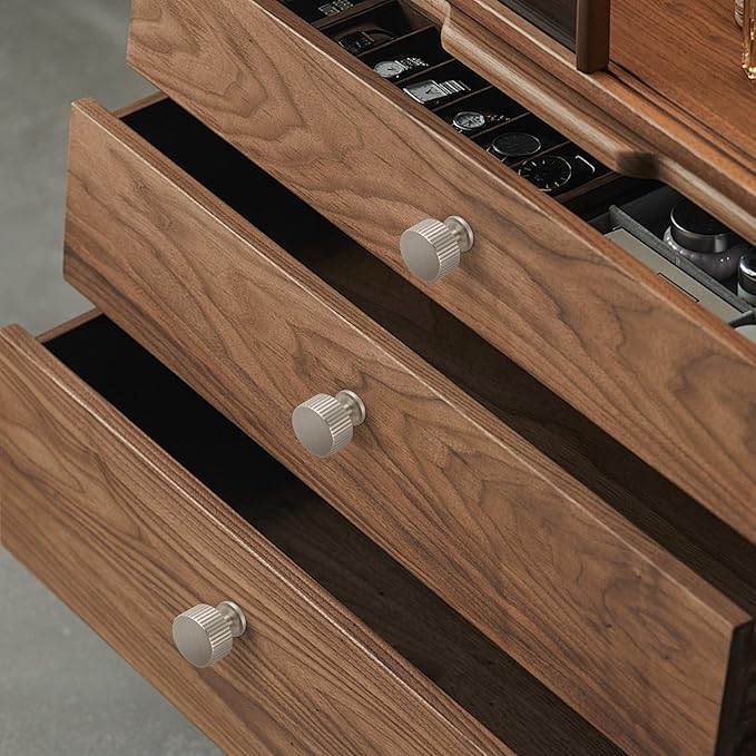6 Pack Satin Nickel Cabinet Knobs, Solid Brass Drawer Pulls, Modern Kitchen - Image 7