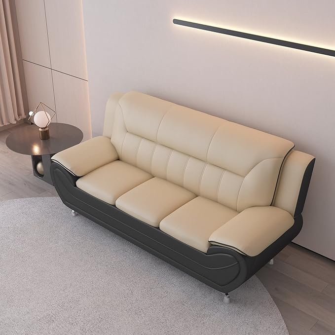 Container Furniture Direct Michael Modern Faux Leather Upholstered Stainless - Image 7