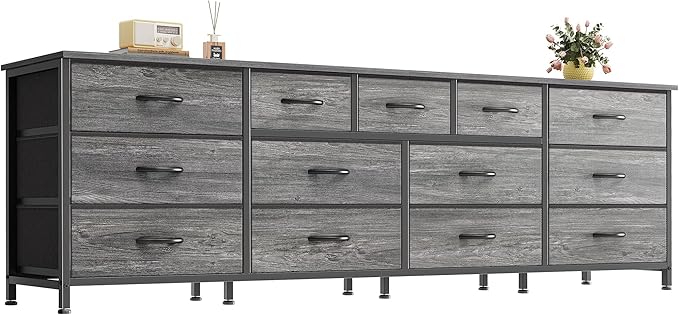 Huuger 70 Inch Dresser for Bedroom, TV Stand for 65, 80 Inch TV, 13 Fabric by Huuger