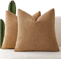 Foindtower Pack of 2 Textured Boucle Throw Pillow Covers Accent Solid Pillow by Foindtower