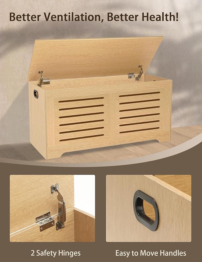 DINZI LVJ Storage Chest, 39.4”Wooden Storage Box - Image 3