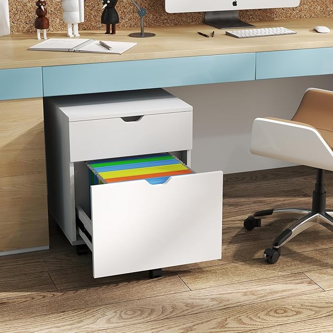 HollyHOME 2-Drawer Wood File Cabinet, Under Desk Cabinet - Image 6