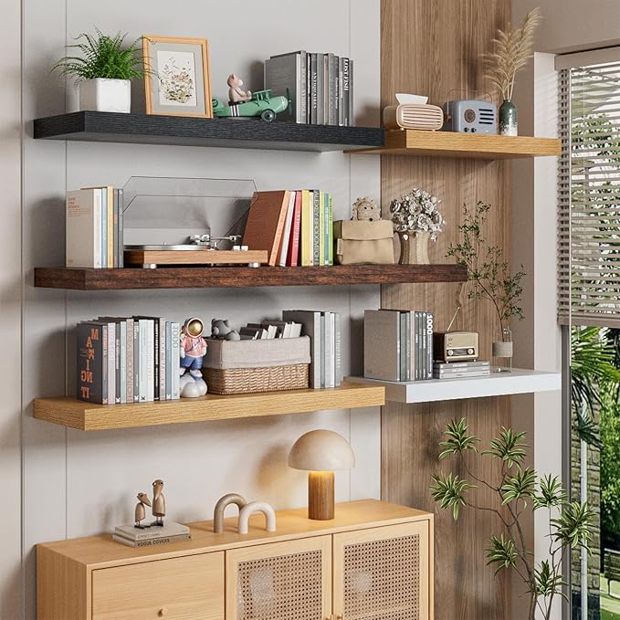 Heimlove 48W x 12D Long Floating Shelf, 12 Inch Deep Floating Shelves - Image 2