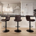 YOUNIKE 3 Brown Bar Stools Modern Swivel Counter Height Bar Chair by YOUNIKE