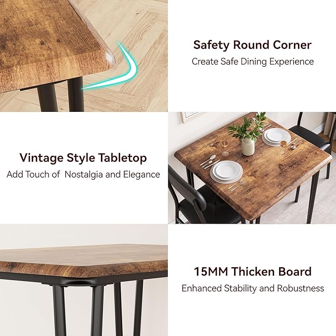 GarveeHome Dining Table Set for 2, Kitchen Table - Image 5