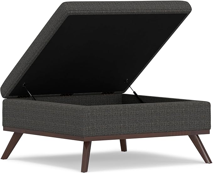 SIMPLIHOME Owen 36 inch Wide Mid Century Modern Square Coffee Table Storage - Image 4