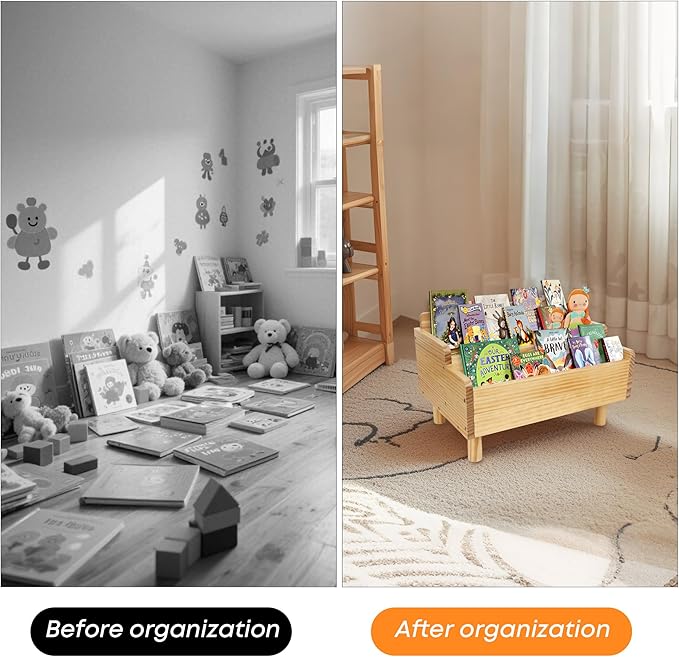 Kids Bookshelf, Montessori Bookshelf Small - Image 7