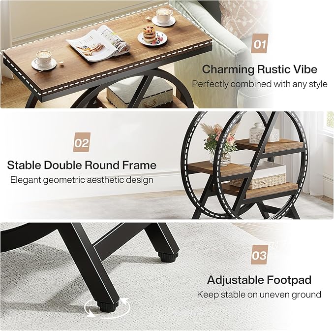 Tribesigns End Table for Living Room, 3-Tier Narrow Side Table - Image 7
