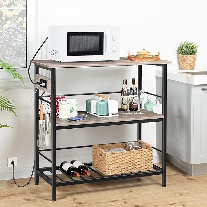 HOOBRO Kitchen Island with Storage, Kitchen Island Table with Power Outlet - Image 2