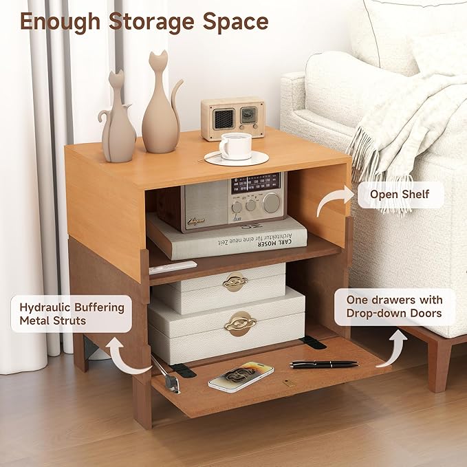 SBS-AL-21-23 Sebastack Night Stand, Customizable 2 Drawers Bedside Table - Image 3