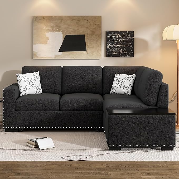 Merax Modern 83.8" Sectional Couch Bed - Image 3