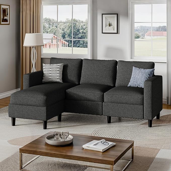 Small Sectional Sofa Couch, 3 Seat L Shaped Couches by Shintenchi