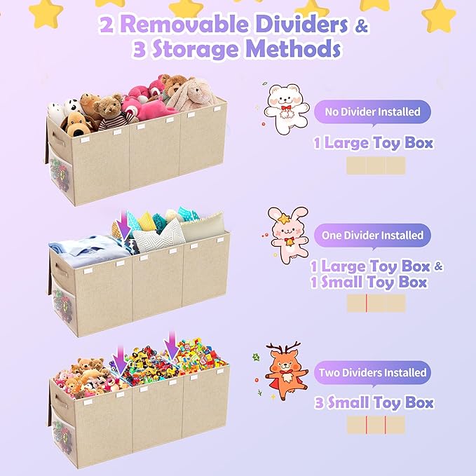 Extra Large Toy Box, Collapsible Sturdy Kids Toy Chest - Image 6
