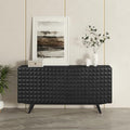 NTC Sapa Mid-Century Modern Solid Wood Sideboard – 4-Door Accent Buffet Cabinet by NTC