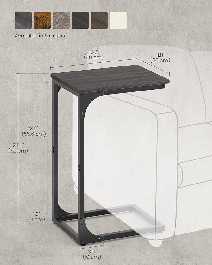 VASAGLE C-Shaped End Table, Small Side Table - Image 3