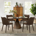 COLAMY Upholstered Dining Chairs Set of 4, Modern PU Leather Dining Room by COLAMYINC