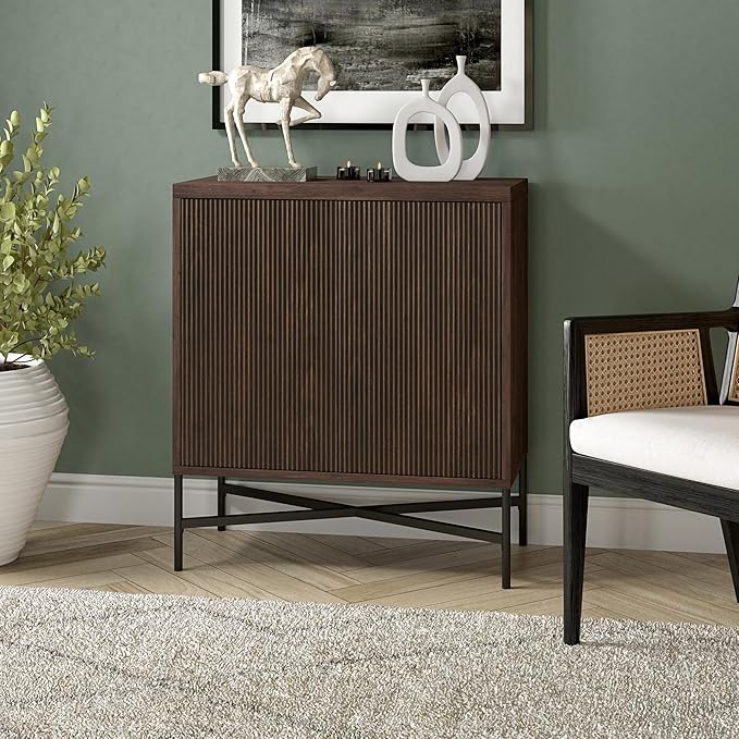 Henn&Hart 28" Wide Rectangular Accent Cabinet in Brown, - Image 7