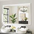 60x40 Inch White Bathroom Mirror by Briivuemodernmirrors