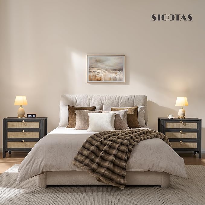 SICOTAS Nightstand Set 2 with Drawers - Image 4