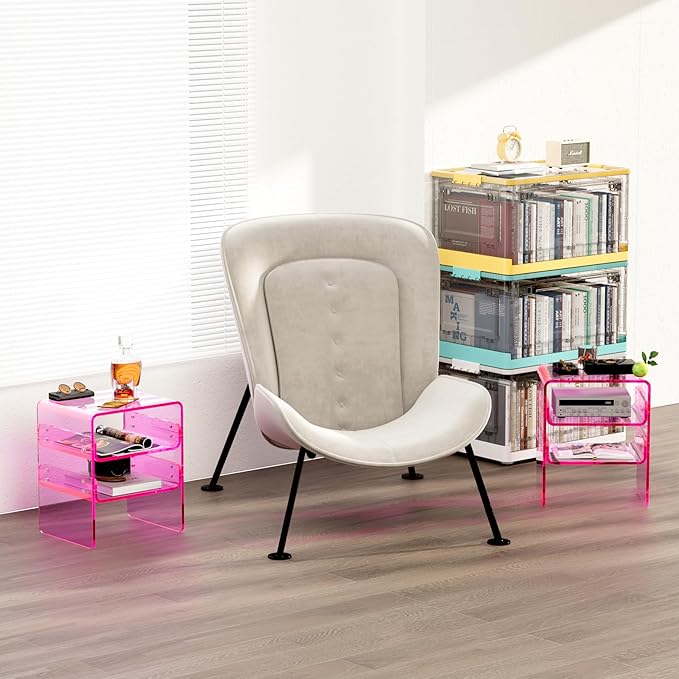 Clear Acrylic 3-Tier End Table/Nightstand – Sleek Bedside Storage - Image 5