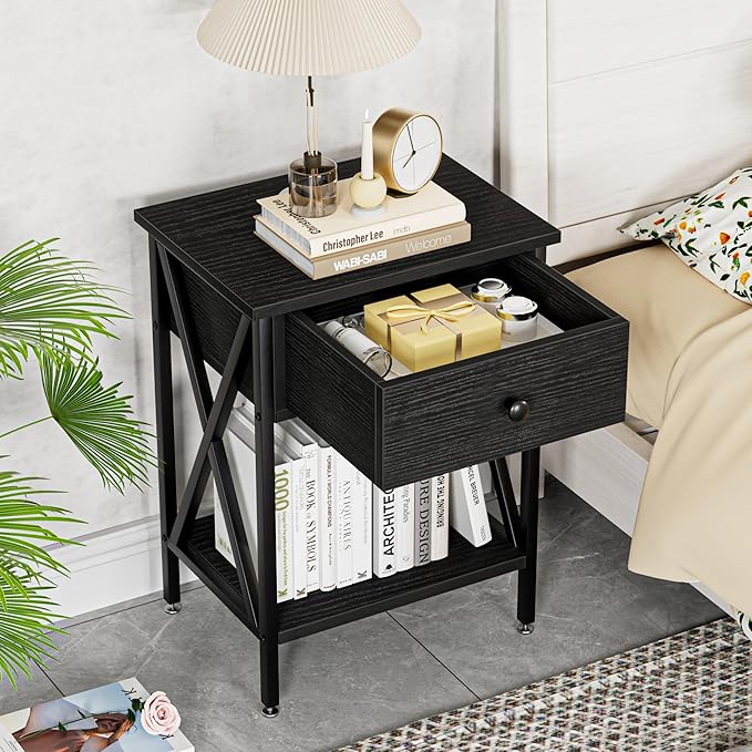 VECELO Nightstands Set of 2, Modern Bedside End Tables, Night Stands - Image 5