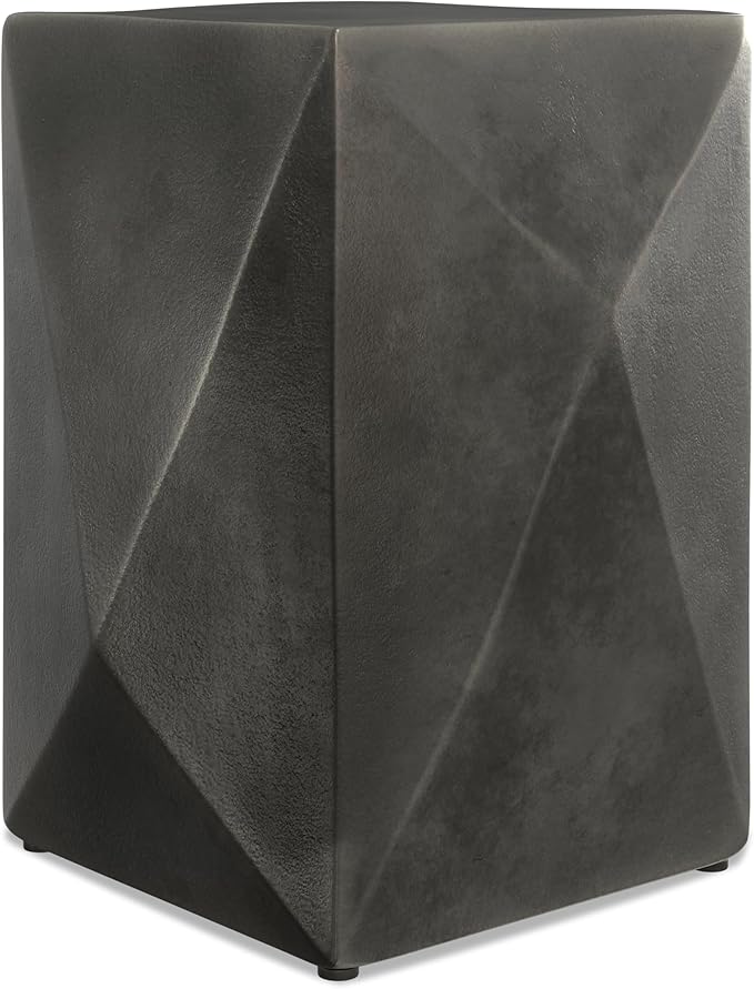 SIMPLIHOME Danner Metal Side Table in Graphite, 14-inch Round, Cast Aluminum by SimpliHome