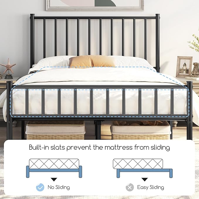 Yaheetech 14 Inch Full Size Bed Frame Metal Platform Bed - Image 5
