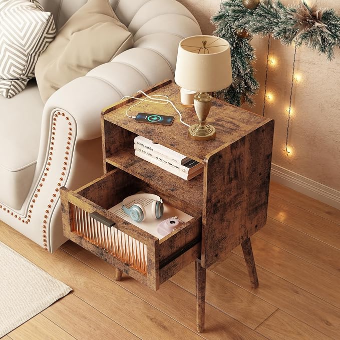 SOOWERY Mid Century Modern Nightstand - Image 7