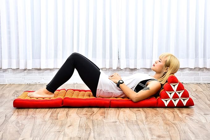 Leewadee 3-Fold Mat with Triangle Cushion – Comfortable TV Pillow, Foldable - Image 5