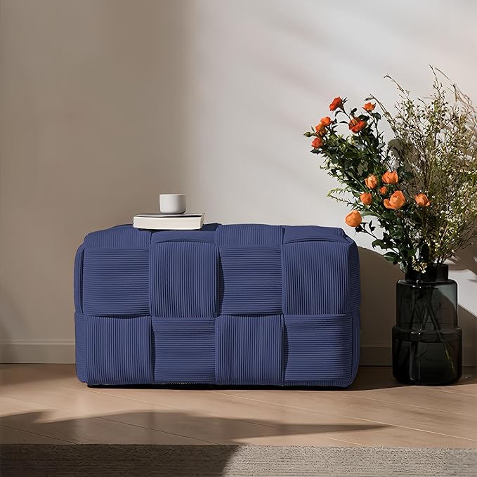 Ottoman Foot Rest Soft and Comfortable Ottoman Square Corduroy Woven Design - Image 5