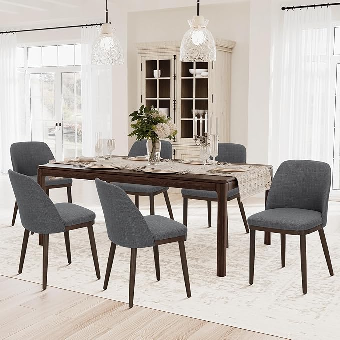 COLAMY Upholstered Dining Chairs Set of 6, Modern Kitchen Chairs - Image 2