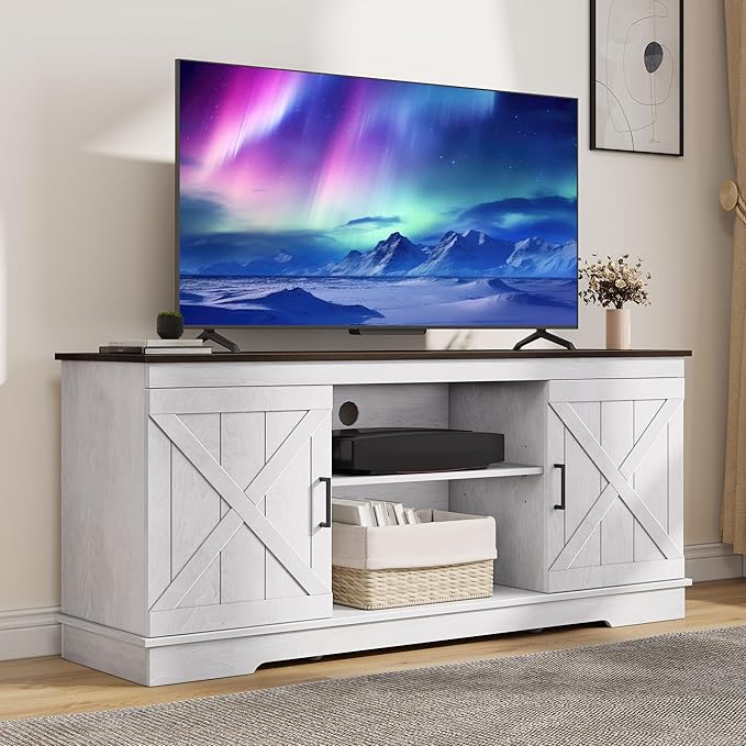 DWVO Farmhouse TV Stands for Living Room, Entertainment Center - Image 6