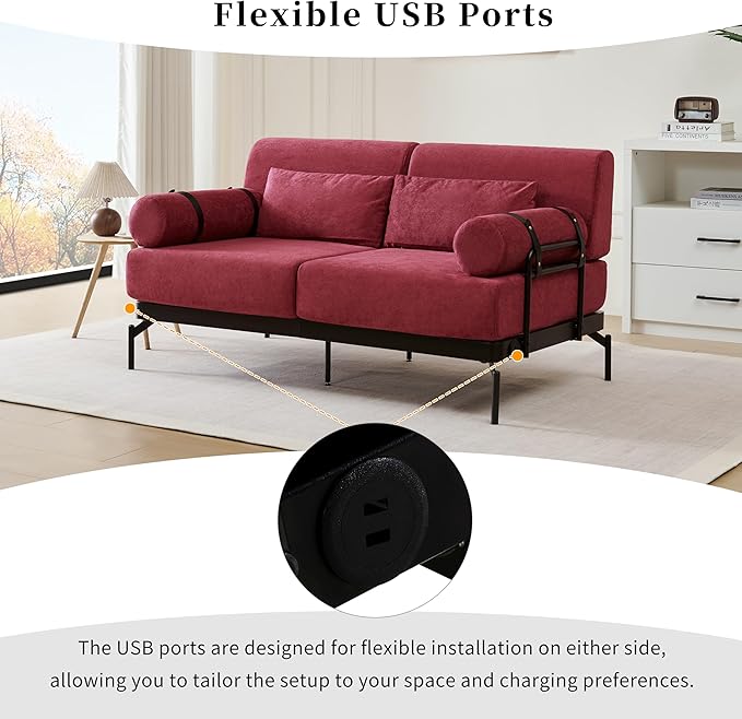 Modern Loveseat Sofa 59" Sofa Couch 2-Seater Sofa - Image 4
