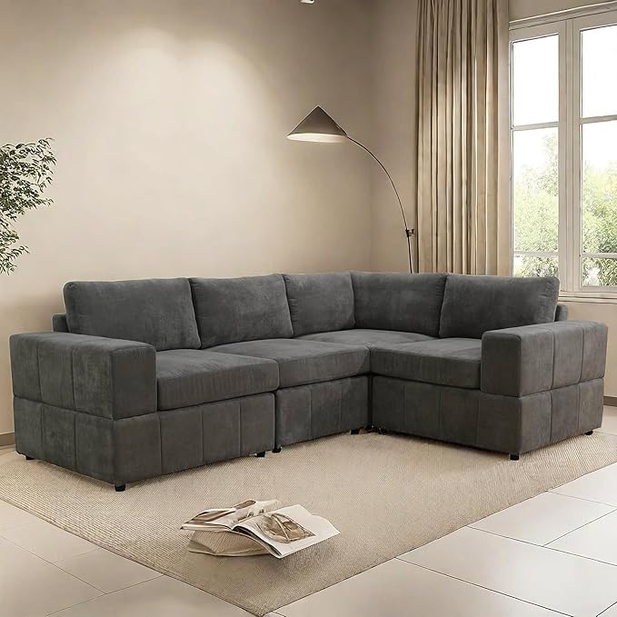Sectional Couches Sofa for Living Room, 101″ Modern L Shaped Couch by GlasFlength