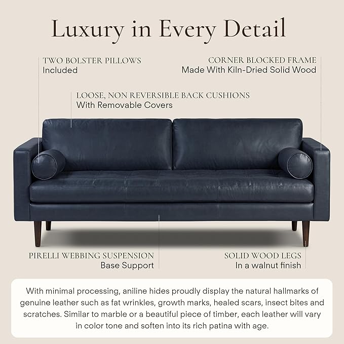 Poly & Bark Napa Leather Couch - Image 4