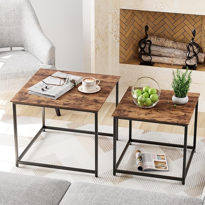 Garden 4 you Coffee Table Set of 2, Modern Engineered Wood Nesting Table by Garden4you