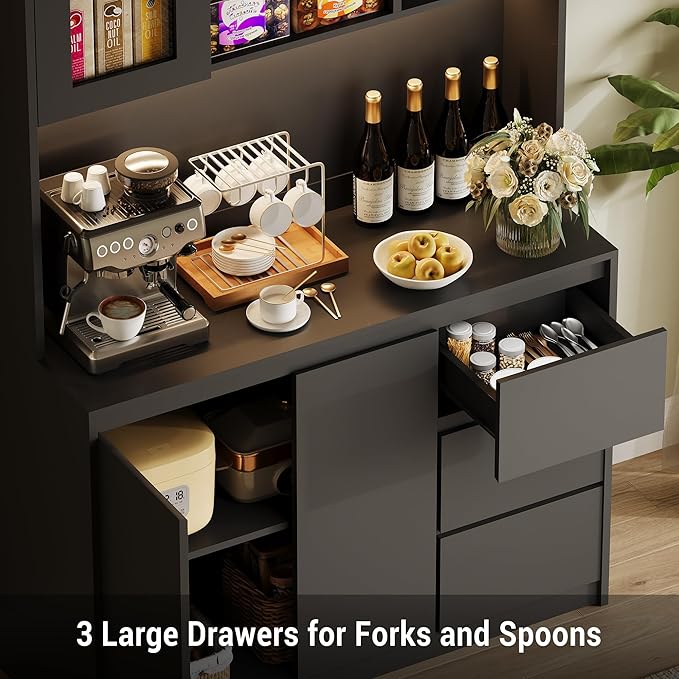 Garvee Kitchen Pantry Cabinet, Kitchen Storage Hutch - Image 4