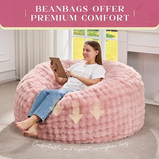 Hobestluk Bean Bag Chairs 4ft Beanbag Chair - Image 6