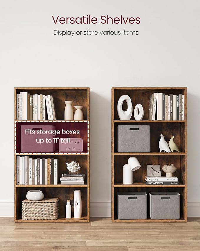 VASAGLE Set of 2 Bookshelves, 23.6 Inches Wide, 4-Tier Open Bookcases - Image 5