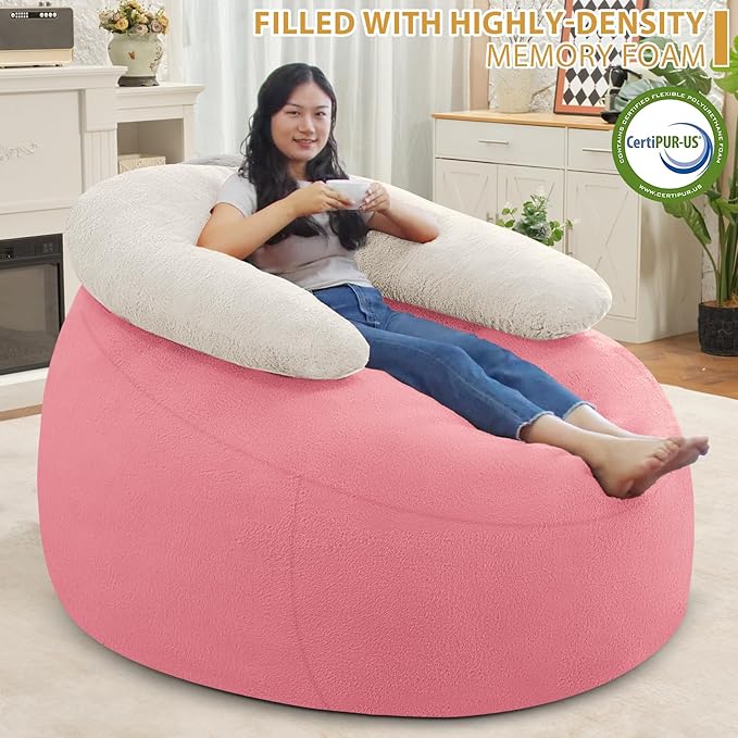 HABUTWAY Bean Bag Chair with U-Shaped Pillow - Image 4