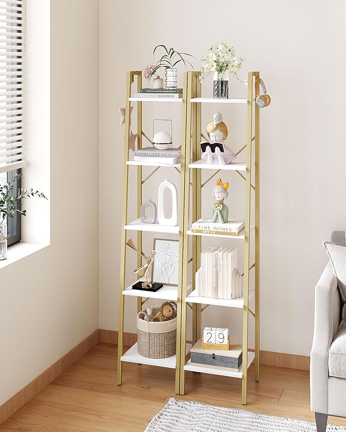 Ladder Shelf, Bookshelf Bookcase, Freestanding Corner Storage Shelve - Image 6