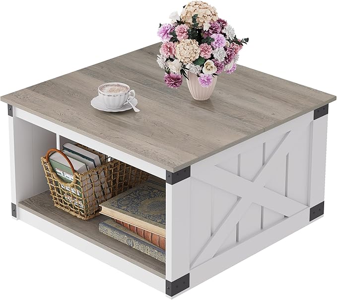 WLIVE Coffee Table, Farmhouse Coffee Table by WLIVE